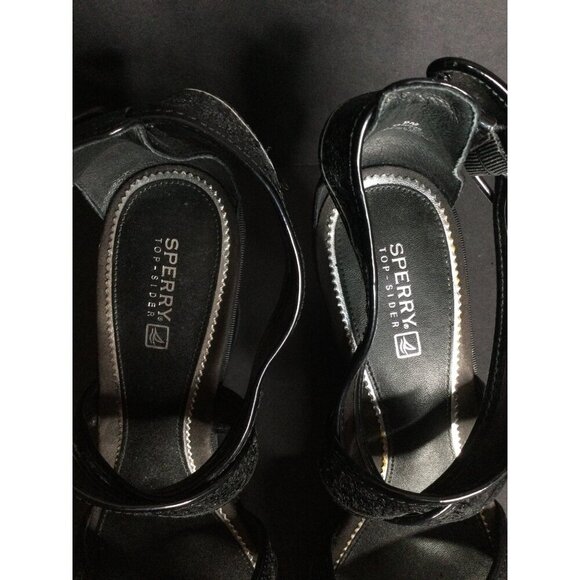 Sperry Top-Sider Harbordale Glitter Crisscross Strap Wedge Heels Sandals Size 9M - Picture 5 of 11